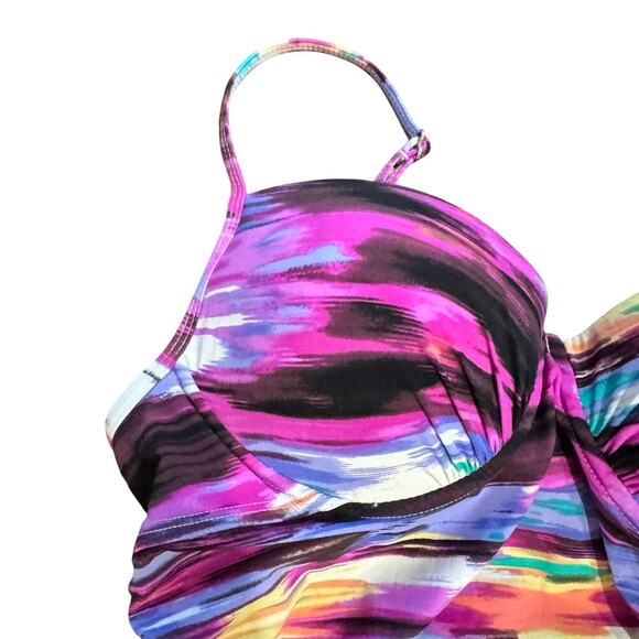 Assets By Spanx Underwired Padded Tankini and NWT Swim Skirt Set Size Medium - Picture 3 of 8